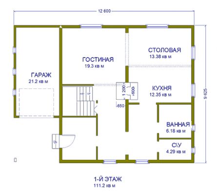 План первого этажа - шале